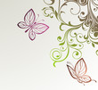 abstract floral background with butterflies