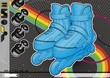 Highly detailed illustration of a pair of roller blades.