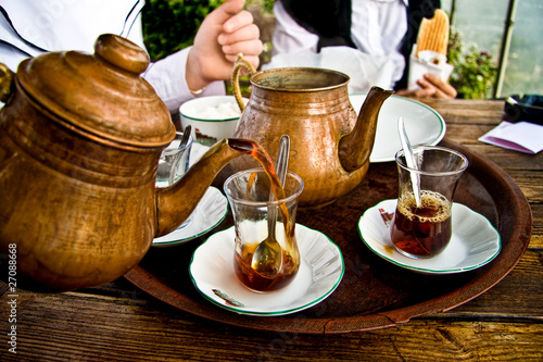 Photo: Drinking Traditional Turkish Tea With Friends Drinking Traditional Turkish Tea With Friends