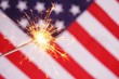 sparkler and usa flag