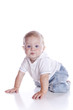 Photo of adorable young boy on white Photo of adorable young boy on white