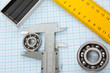 setsquare and calliper with bearing setsquare and calliper with bearing