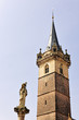 The Kapellturm and statue of St. Odile's fountain, Obernai The Kapellturm and statue of St. Odile's fountain, Obernai