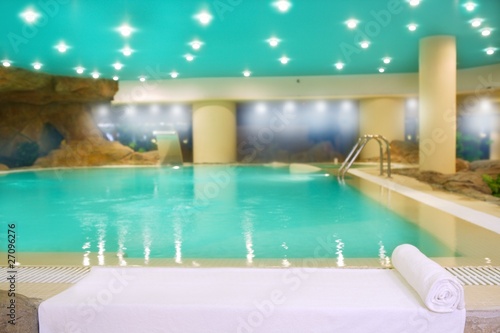 Photo: spa indoor turquoise water white towel spa indoor turquoise water white towel