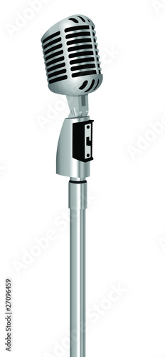 Vector: classic microphone on pole vector illustration classic microphone on pole vector illustration