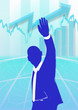 Vektor: business man with business growth and success chart business man with business growth and success chart