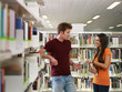students flirting in library