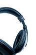 black headphones on white