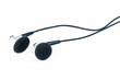 MP3 earphones on white