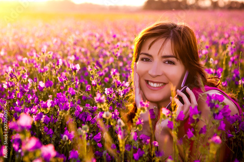 Photo: Girl talking on cellphone Girl talking on cellphone