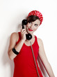 Girl with a vintage phone