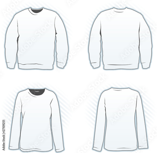 sweatshirt vector template. Sweatshirt design template set