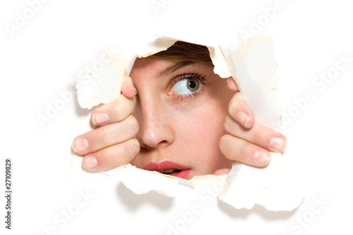 Photo: Looking through paper hole Looking through paper hole
