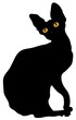 silhouette of cat with yellow eyes silhouette of cat with yellow eyes