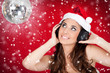 discoball, snow, and santa girl
