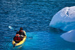 Two men in a canoe