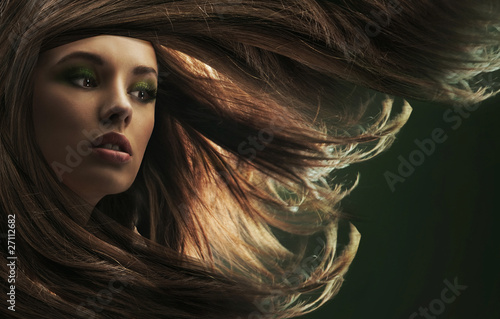 Photo: Beautiful lady with long brown hair Beautiful lady with long brown hair