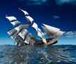 Sailing ship sinking