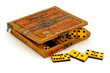 antique dominoes on white background antique dominoes on white background