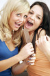 Photo: Teenage Girls Singing Into Hairbrush. Model Released Teenage Girls Singing Into Hairbrush. Model Released