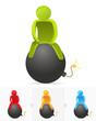 3D stick figure sitting on big Bomb