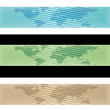 Illustration: Modern banners with world Modern banners with world