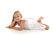 Little angel in white dress