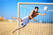 Young man playing soccer