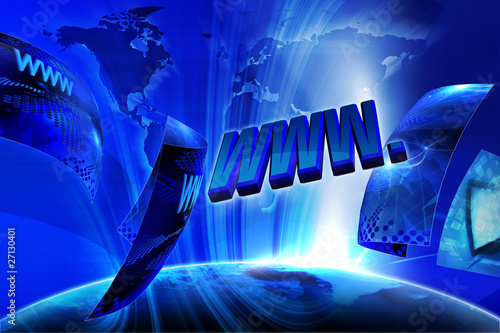 Illustration: Blue internet background (Global and Communication concept) Blue internet background (Global and Communication concept)