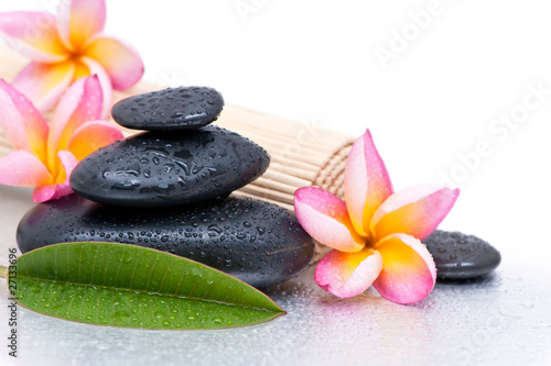 Photo: Concept Détente et Spa - Fleurs frangipanier et pierres zen Concept Détente et Spa - Fleurs frangipanier et pierres zen