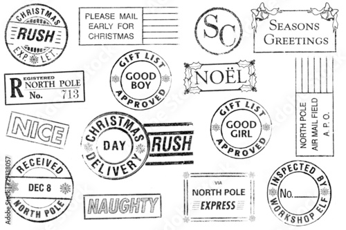 Photo: Set of 15 Christmas Stamps Set of 15 Christmas Stamps