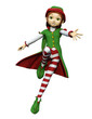 santa girl walk on the moon