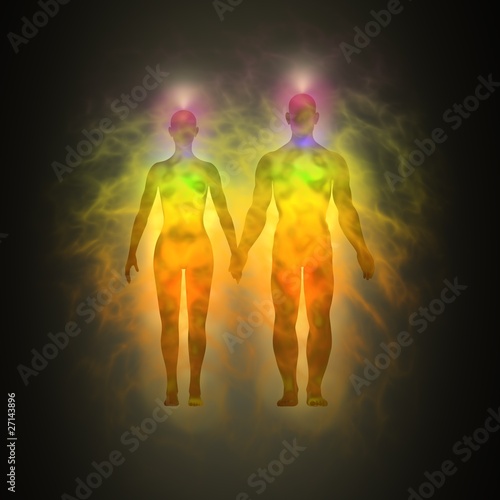 Illustration: Human energy body, aura, chakra, energy Human energy body, aura, chakra, energy