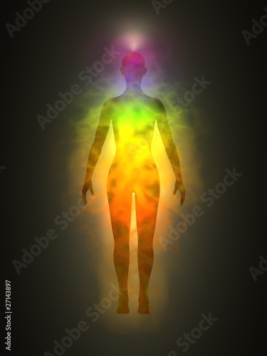 Illustration: Human energy body, aura, chakra, energy Human energy body, aura, chakra, energy