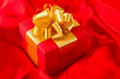 red gift with the red ribbon isolated on white background red gift with the red ribbon isolated on white background