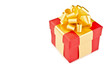 red gift with the red ribbon isolated on white background red gift with the red ribbon isolated on white background