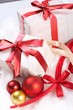 Christmas gift with tapes, new year ornaments Christmas gift with tapes, new year ornaments