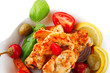 chicken chunks served with tomatoes