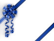 Blue ribbon over white Blue ribbon over white