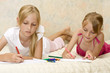 Two sisters drawing Two sisters drawing