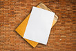 letter envelope on brick wall background letter envelope on brick wall background