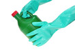 Using Rubber Gloves To Handle Chemical Bottle Using Rubber Gloves To Handle Chemical Bottle