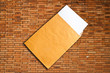 letter envelope on brick wall background letter envelope on brick wall background