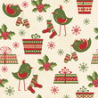 Seamless pattern with birds and gifts Seamless pattern with birds and gifts