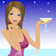 girl with a glass girl with a glass
