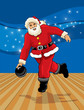 Vector: Santa claus bowling Santa claus bowling