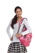 College student young Indian woman with backpack