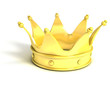 golden crown over white background