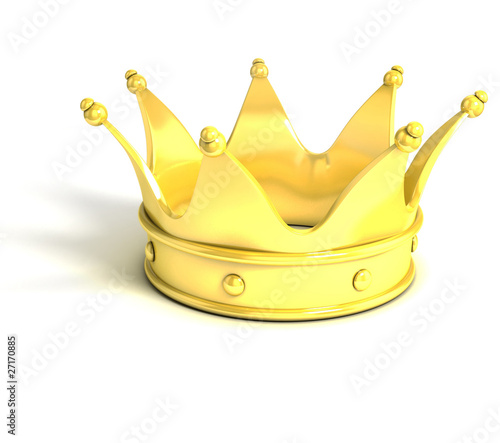 Illustration: golden crown over white background golden crown over white background