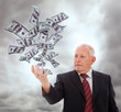 Businessman holding something Businessman holding something